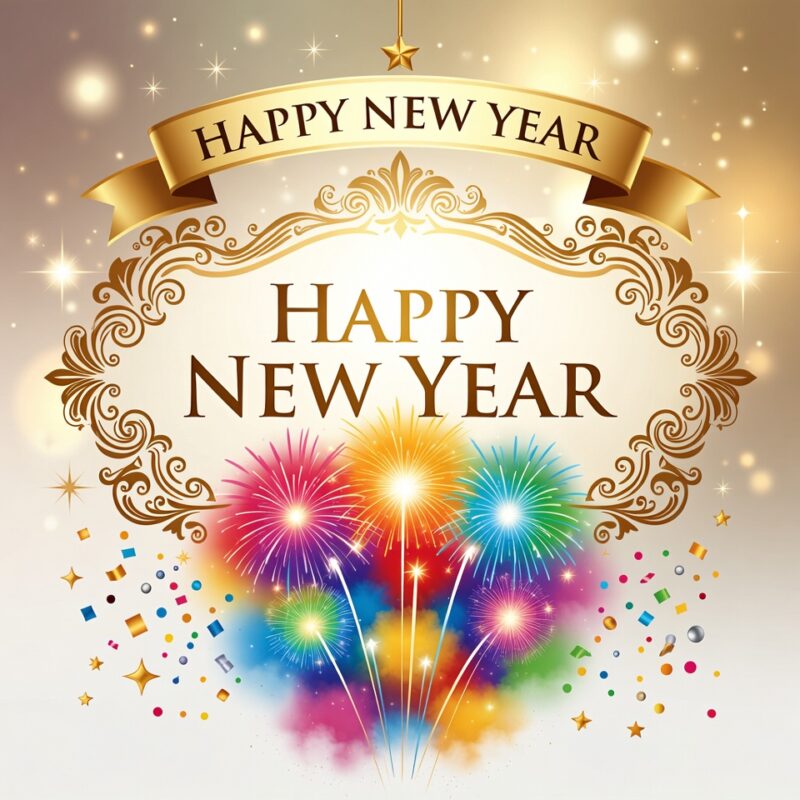 Happy New Year Clipart Banner