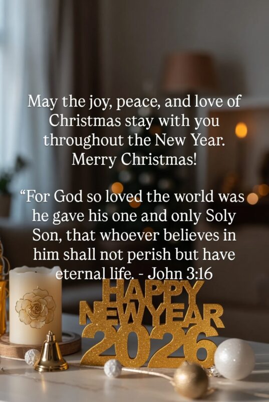 Religious Happy New Year 2026 Image with Quote