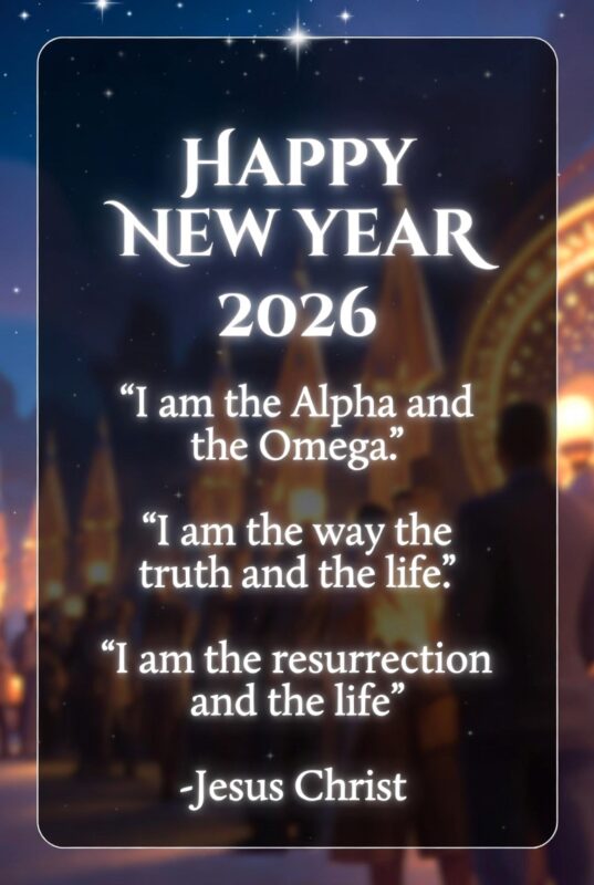 Religious Happy New Year 2026 Image with Quote