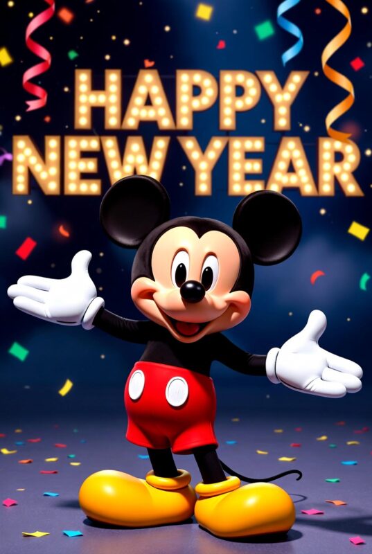 Mickey Mouse Happy New Year Wallpaper