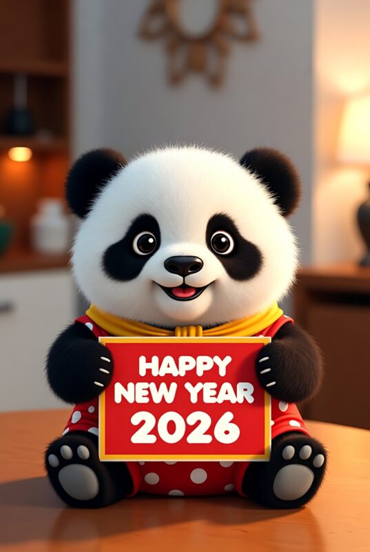 Cute Happy New Year 2026 Image with Quote