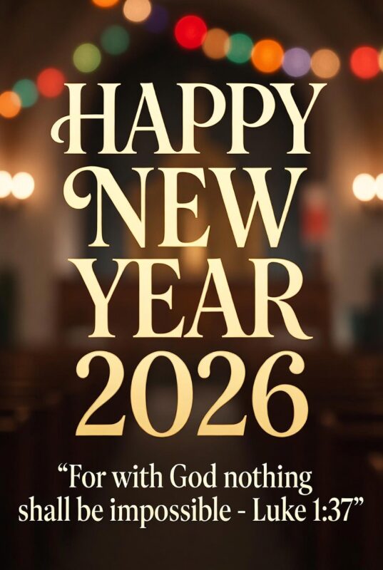 Religious Happy New Year 2026 Image with Quote
