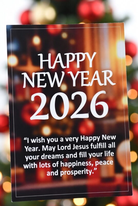 Religious Happy New Year 2026 Image with Quote