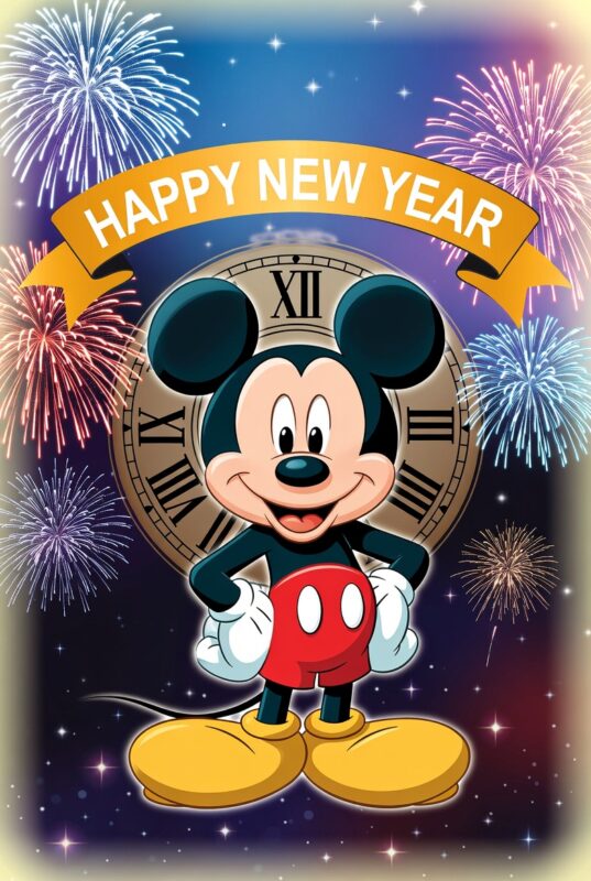 Mickey Mouse Happy New Year Wallpaper