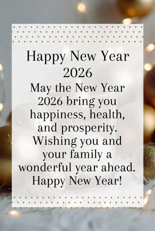 Happy New Year 2026 Image with Quote for Family