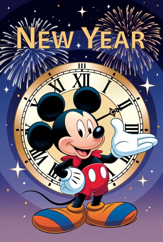 Mickey Mouse Happy New Year Wallpaper