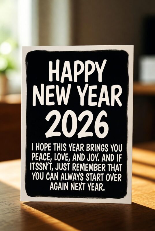 Funny Happy New Year 2026 Image with Quote