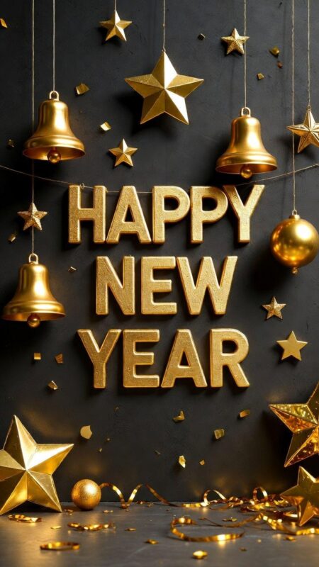 Happy New Year Background 2026 – Free HD Wallpapers, Zoom & Teams Designs 56 Gold Happy New Year Background