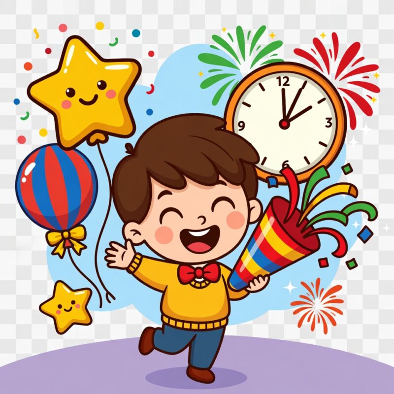 Happy New Year Clipart for Kids