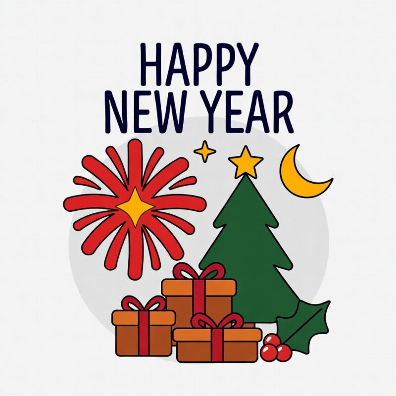 Happy New Year Clipart 2026