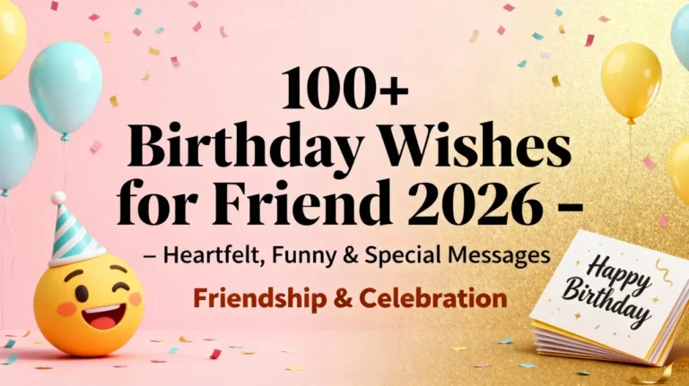 100+ Birthday Wishes for Friend 2026 – Heartfelt, Funny & Special Messages