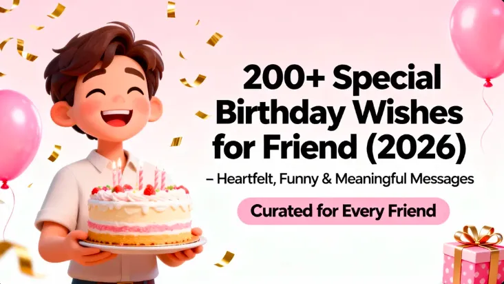 200+ Special Birthday Wishes for Friend (2026) – Heartfelt, Funny & Meaningful Messages