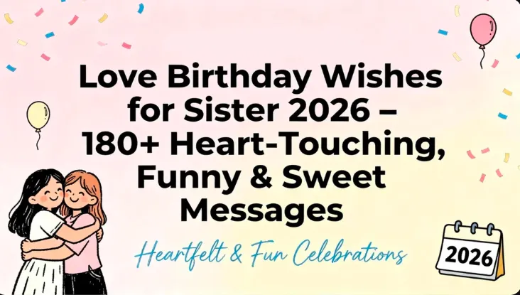 Love Birthday Wishes for Sister 2026 – 180+ Heart-Touching, Funny & Sweet Messages