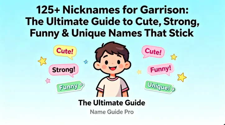 125+ Nicknames for Garrison The Ultimate Guide to Cute, Strong, Funny & Unique Names That Stick
